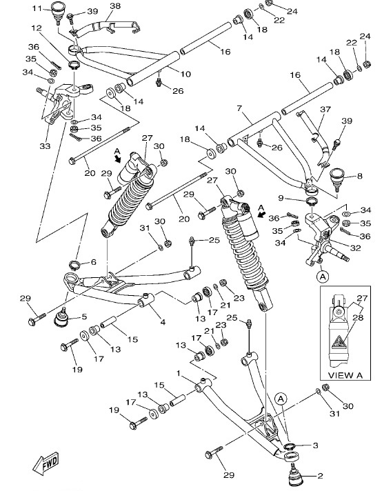 Vorderradaufhängung & Rad Model Schwarz