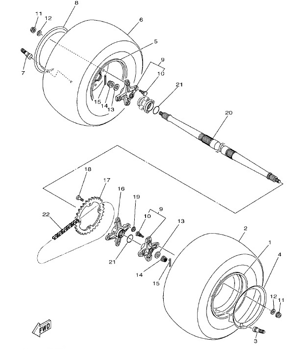 Hinterrad Model Schwarz